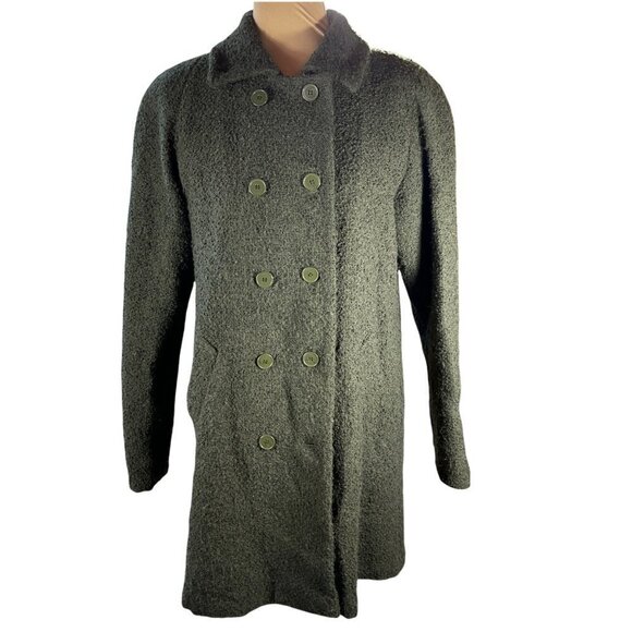 Sandro Green Chenille Wool Blend Dress Coat 4